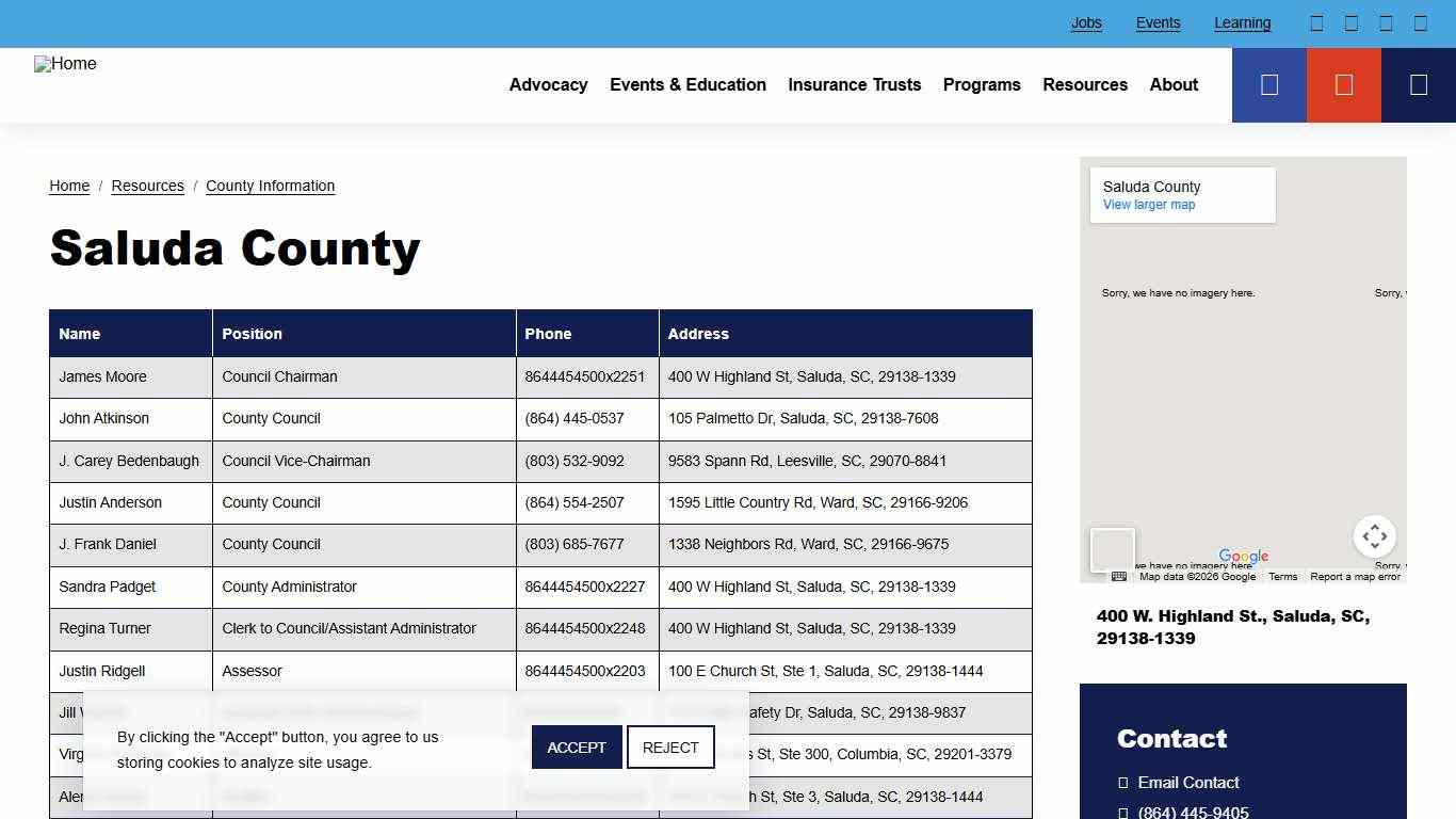 Saluda County South Carolina Association of Counties